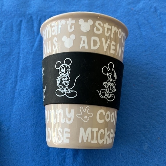 Disney Parks Mickey Mouse 4.5” Ceramic Cup Mug with rubber cup sleeve protector - Picture 2 of 6